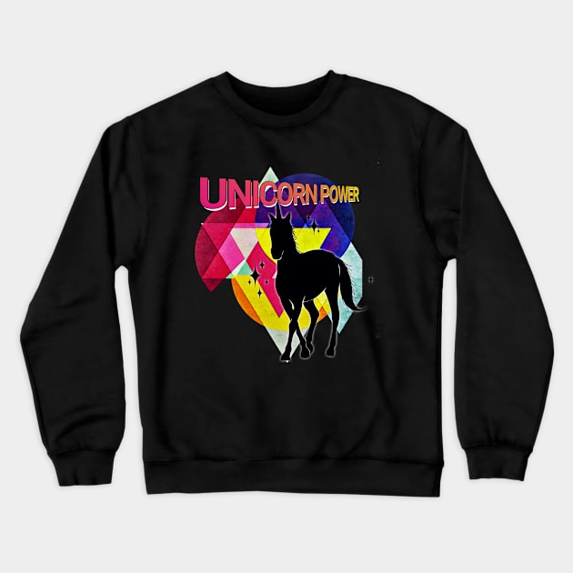 Unicorn Power Crewneck Sweatshirt by AlondraHanley